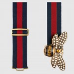 Gucci Web belt with bee blue-red 453277