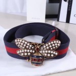 Gucci Web belt with bee blue-red 453277