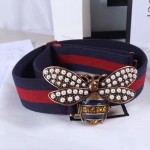 Gucci Web belt with bee blue-red 453277