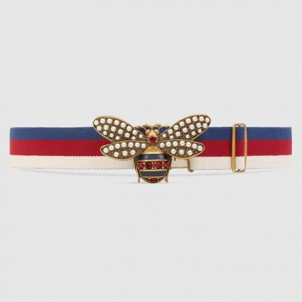 Gucci Sylvie Web belt with bee 453277