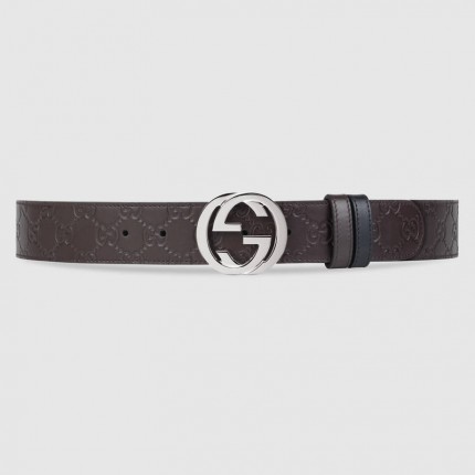 Gucci Reversible Gucci Signature belt in brown 473030