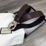 Gucci Reversible Gucci Signature belt in brown 473030