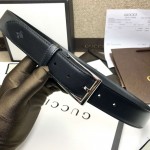 Gucci Leather belt with mother of pearl buckle 474348