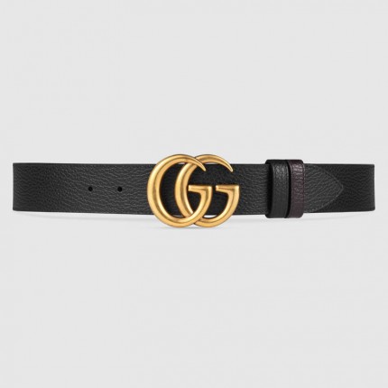 Gucci Reversible leather belt with Double G buckle 474350