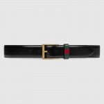 Gucci Leather belt with Web 495125