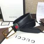 Gucci Leather belt with Web 495125