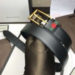 Gucci Leather belt with Web 495125