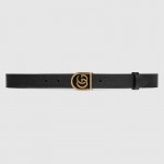 Gucci Leather belt with framed Double G belt 495128