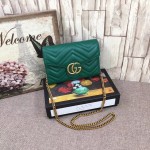 Gucci GG Marmont matelassé mini bag green 474575