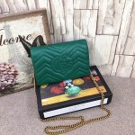 Gucci GG Marmont matelassé mini bag green 474575