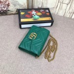 Gucci GG Marmont matelassé mini bag green 474575