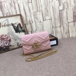 Gucci GG Marmont matelassé mini bag pink 474575