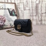 Gucci GG Marmont matelassé leather super mini bag black 476433