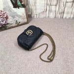 Gucci GG Marmont matelassé leather super mini bag black 476433