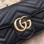 Gucci GG Marmont matelassé leather super mini bag black 476433