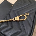 Gucci GG Marmont matelassé leather super mini bag black 476433