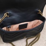 Gucci GG Marmont matelassé leather super mini bag black 476433