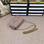 Gucci GG Marmont matelassé leather super mini bag nude pink 476433