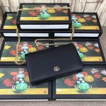 Gucci GG Marmont leather mini chain bag black 497985