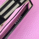 Gucci Leather mini chain bag with Double G and crystals pink 499782