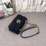 Gucci GG Marmont matelassé shoulder bag small velvet black 443497