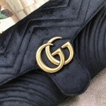 Gucci GG Marmont matelassé shoulder bag small velvet black 443497