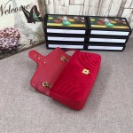 Gucci GG Marmont matelassé shoulder bag small velvet red 443497