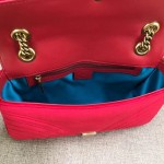 Gucci GG Marmont matelassé shoulder bag small velvet red 443497