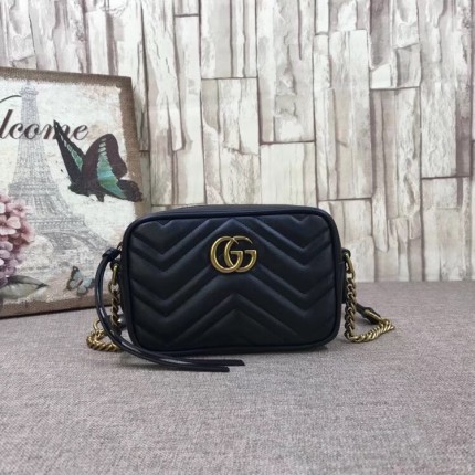 Gucci GG Marmont matelassé mini bag black 448065