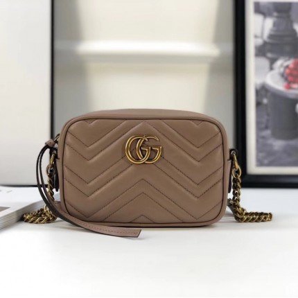 Gucci GG Marmont matelassé mini bag dusty pink 448065