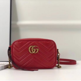 Gucci GG Marmont matelassé mini bag red 448065