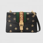 Gucci Sylvie Bee Star small shoulder bag black 524405