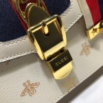 Gucci Sylvie Bee Star small shoulder bag white 524405