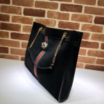 Gucci Rajah large tote black suede 537219