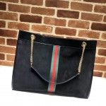 Gucci Rajah large tote black suede 537219