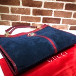 Gucci Rajah large tote blue suede 537219