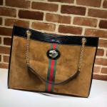 Gucci Rajah large tote brown suede 537219