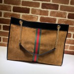 Gucci Rajah large tote brown suede 537219