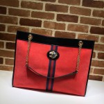 Gucci Rajah large tote red suede 537219