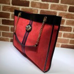 Gucci Rajah large tote red suede 537219