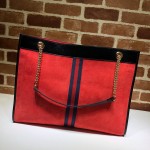 Gucci Rajah large tote red suede 537219