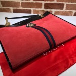 Gucci Rajah large tote red suede 537219