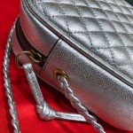 Gucci Laminated leather small shoulder bag silver 541051