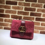 Gucci Arli medium shoulder bag bordeaux suede 550126