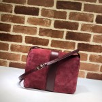 Gucci Arli medium shoulder bag bordeaux suede 550126