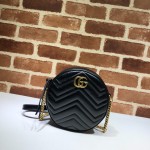 Gucci GG Marmont mini round shoulder bag black 550154