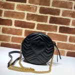 Gucci GG Marmont mini round shoulder bag black 550154