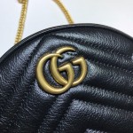 Gucci GG Marmont mini round shoulder bag black 550154