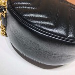 Gucci GG Marmont mini round shoulder bag black 550154