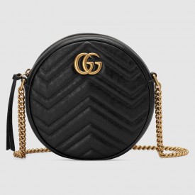 Gucci GG Marmont mini round shoulder bag black 550154